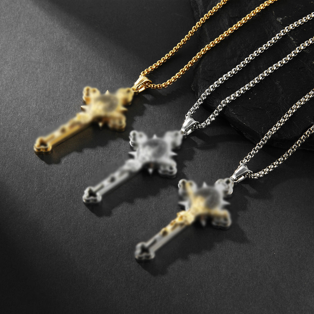 Men's Design Titanium Steel Cross Personality Affordable Luxury Trendy Pendants