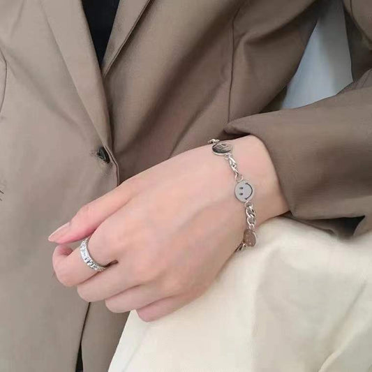 Women's & Men's Steel Colorfast Solid Color Cold Style Adjustable Korean Trendy Personality Bracelets
