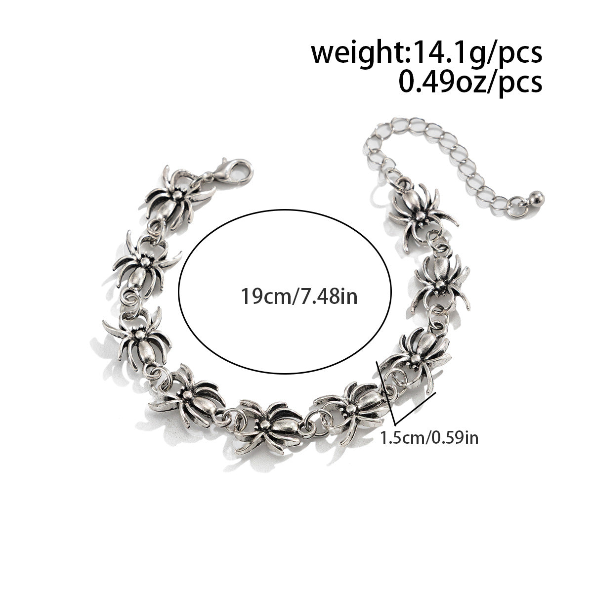 Men's Gothic Style Spider Trendy Hip Hop Niche High Sense Bracelets