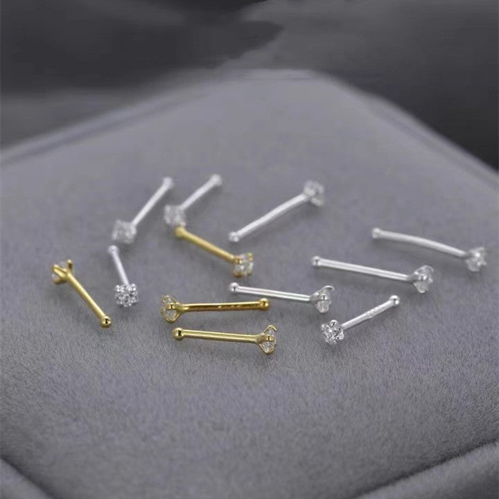 Sier Mini Delicate Light Luxury Minority Design Sense Daily Stud Earrings