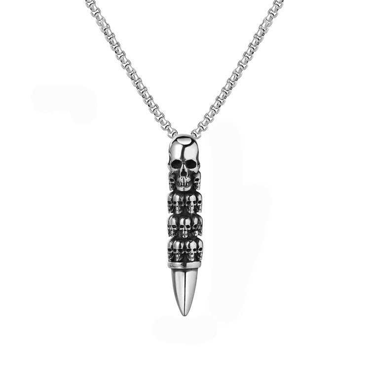 Head Bullet Boys Titanium Steel Live Broadcast Necklaces