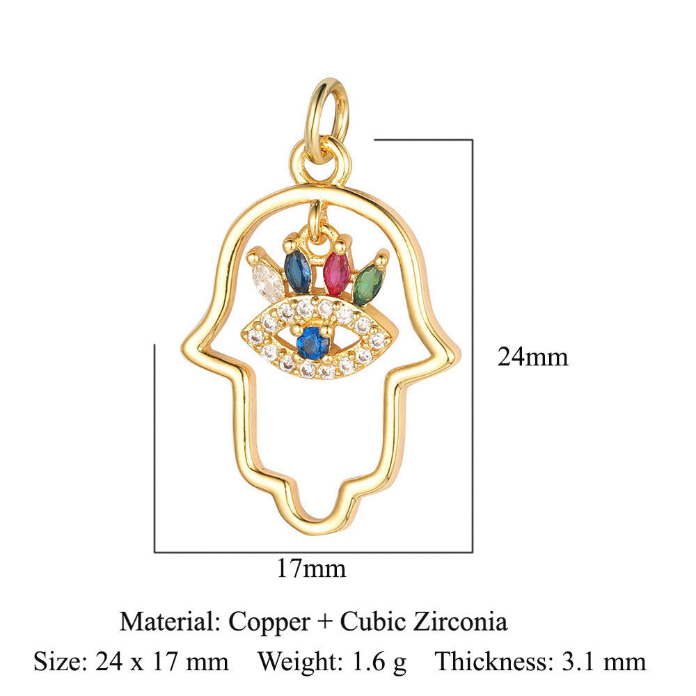 Devil's Eye Copper Zircon Ornament Accessories Pendants