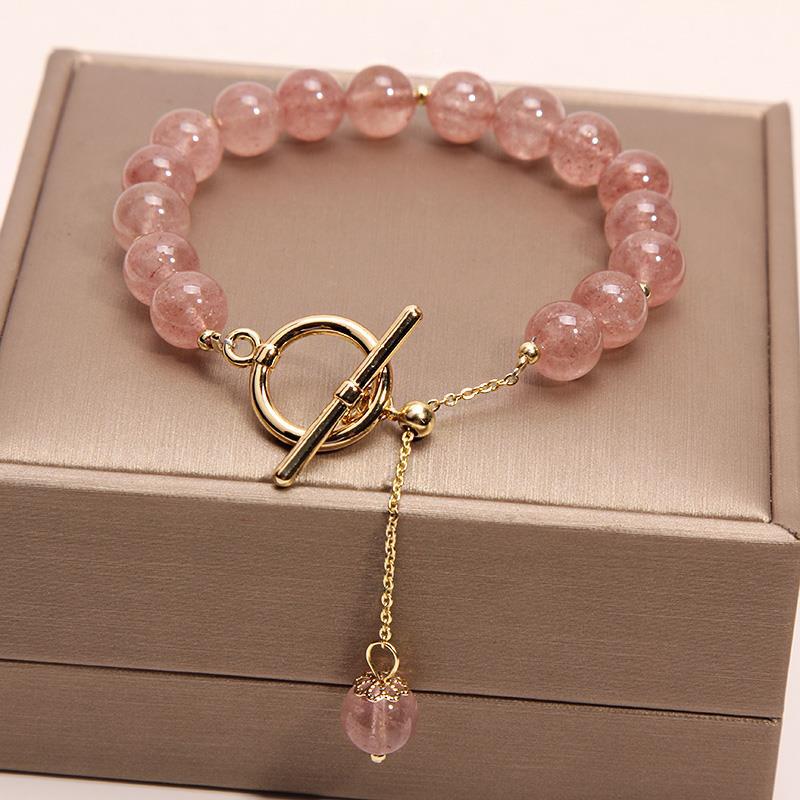 Freshwater Pearl Female Strawberry Quartz Fishtail Bracelets