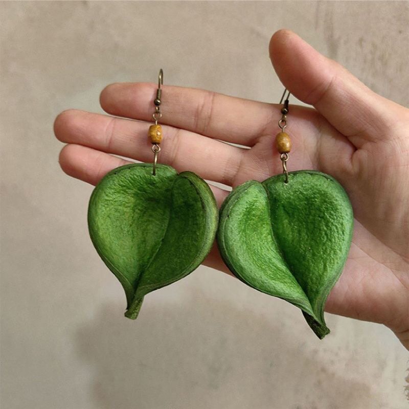 Mori Style Natural Plant Dried Fruit Female Ethnic Unique Stud Earrings