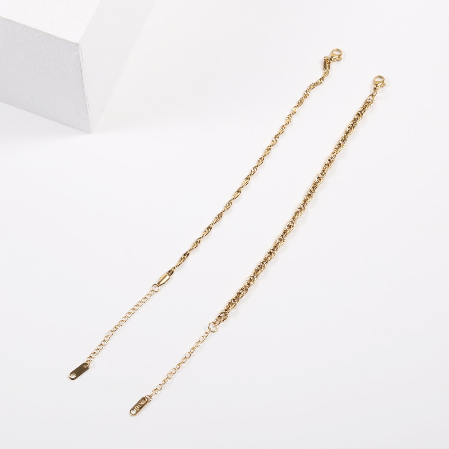 Bare Chain Titanium Steel Gold Plated Bracelets