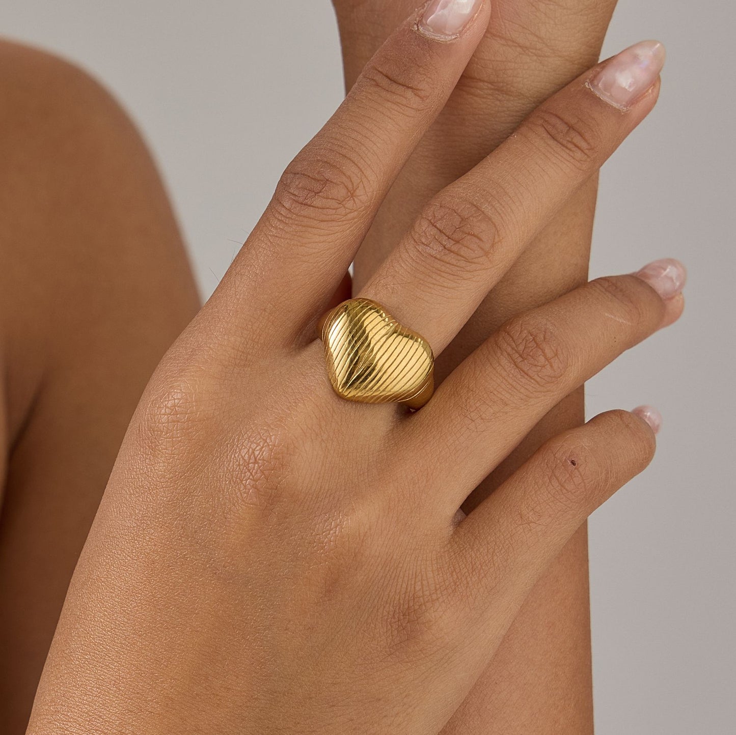 Peach Heart Trendy Personalized Cold Style Simple Ring