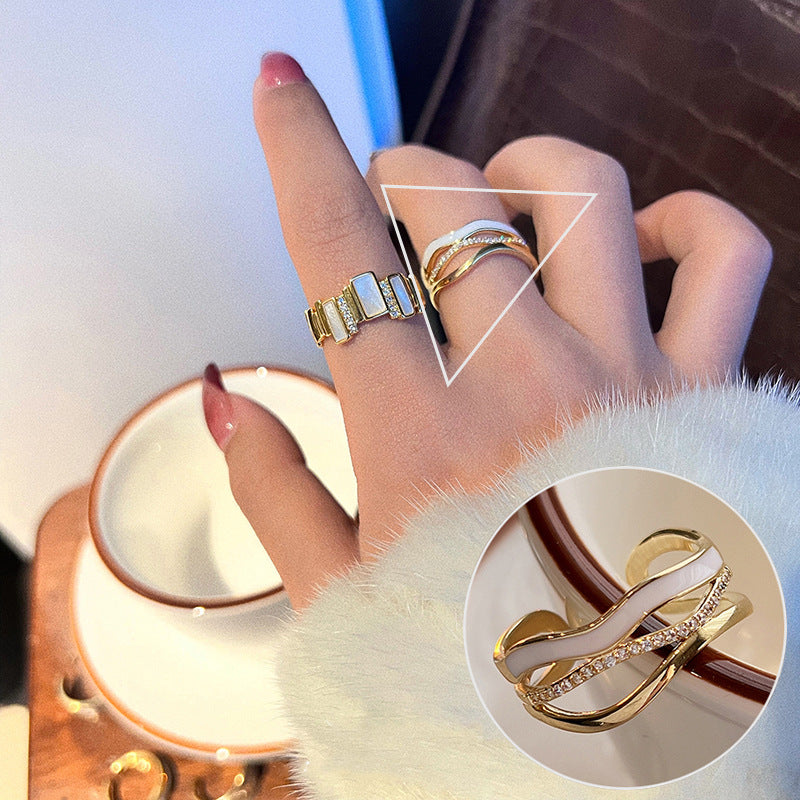 Women's Sier Simple Lines Bow Retro Fashion Rings