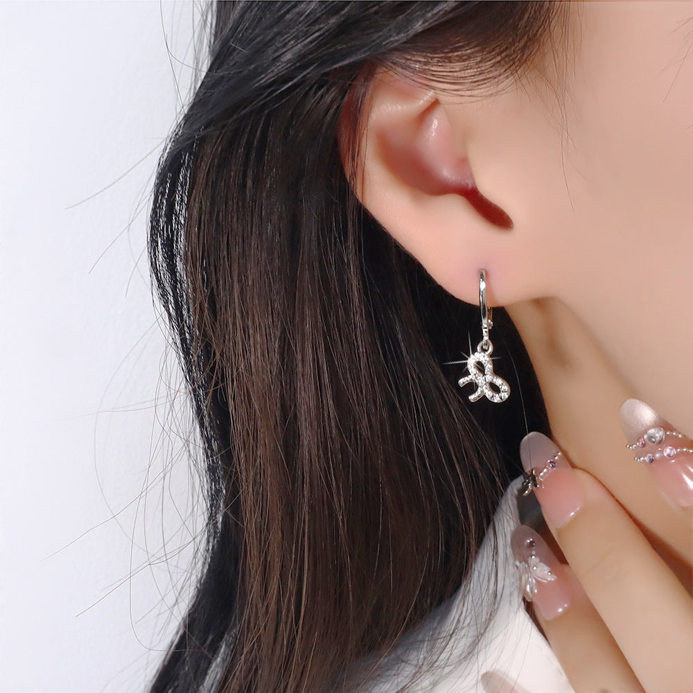 Women's Bow Full Diamond Clip Exquisite Hollow Niche Style Design Ear Buckle