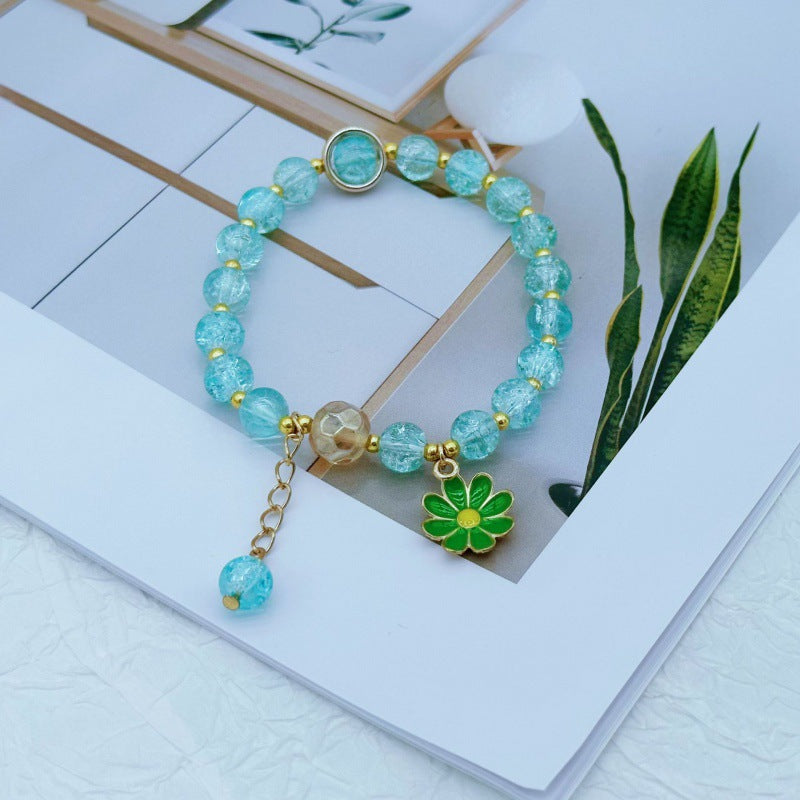 Female Aquamarine Gray Moonlight Natural Crystal Bracelet