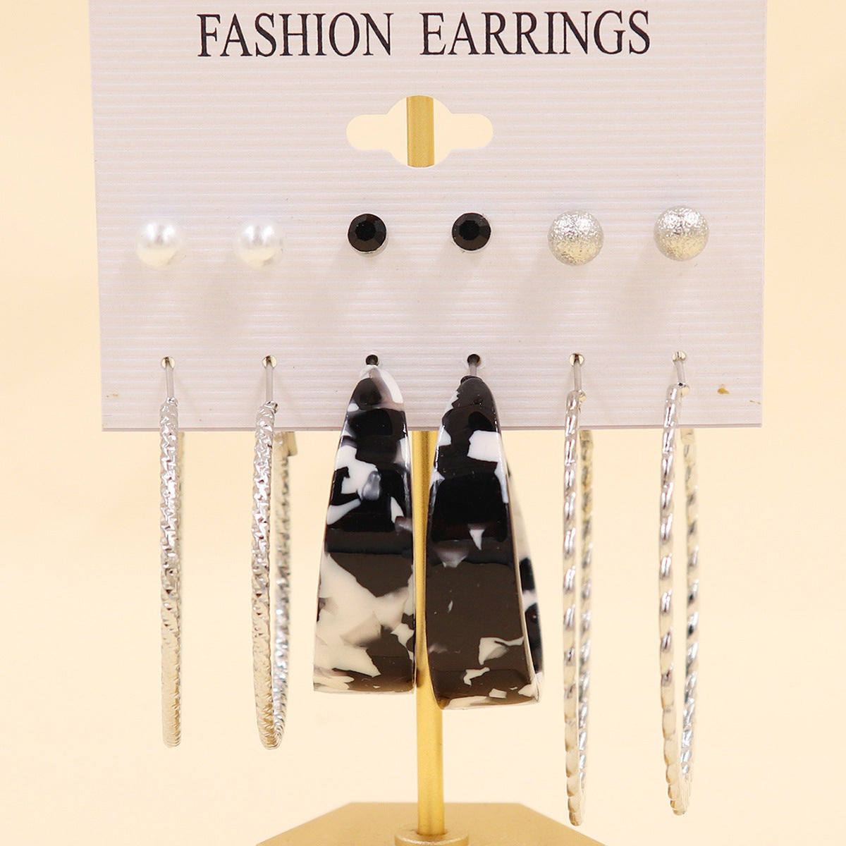 Women's Color Resin Leopard Print Pairs Retro Fashion Earrings