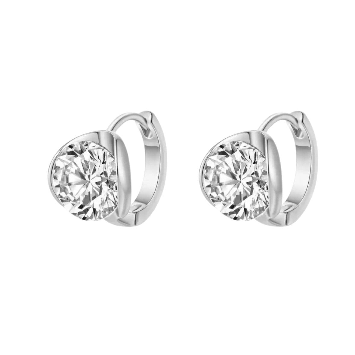 Women's Sterling Sier Ear Clip Moissanite 2 Karat Affordable Luxury Fashion Stud Earrings