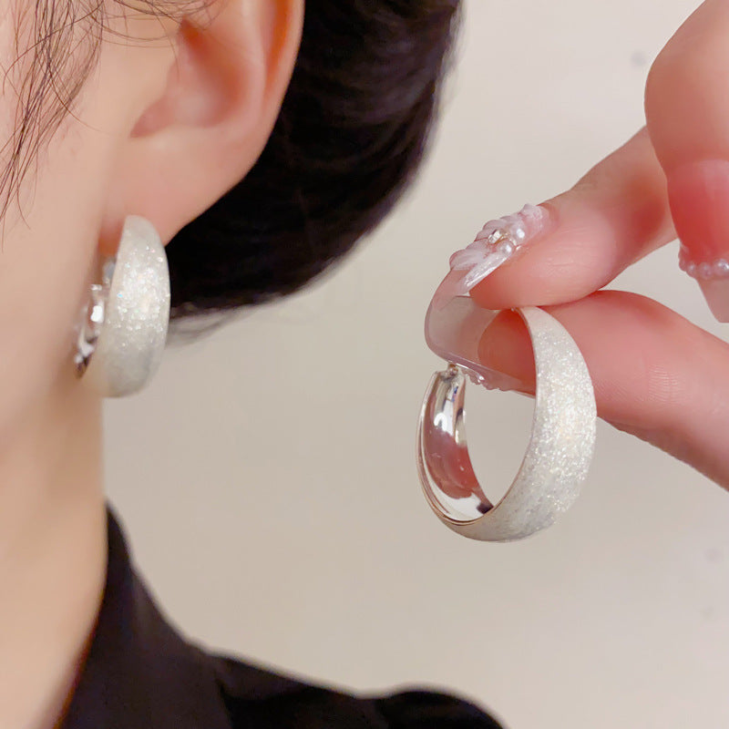 Retro Thick Sier Mixed Color Dripping Circle Rings