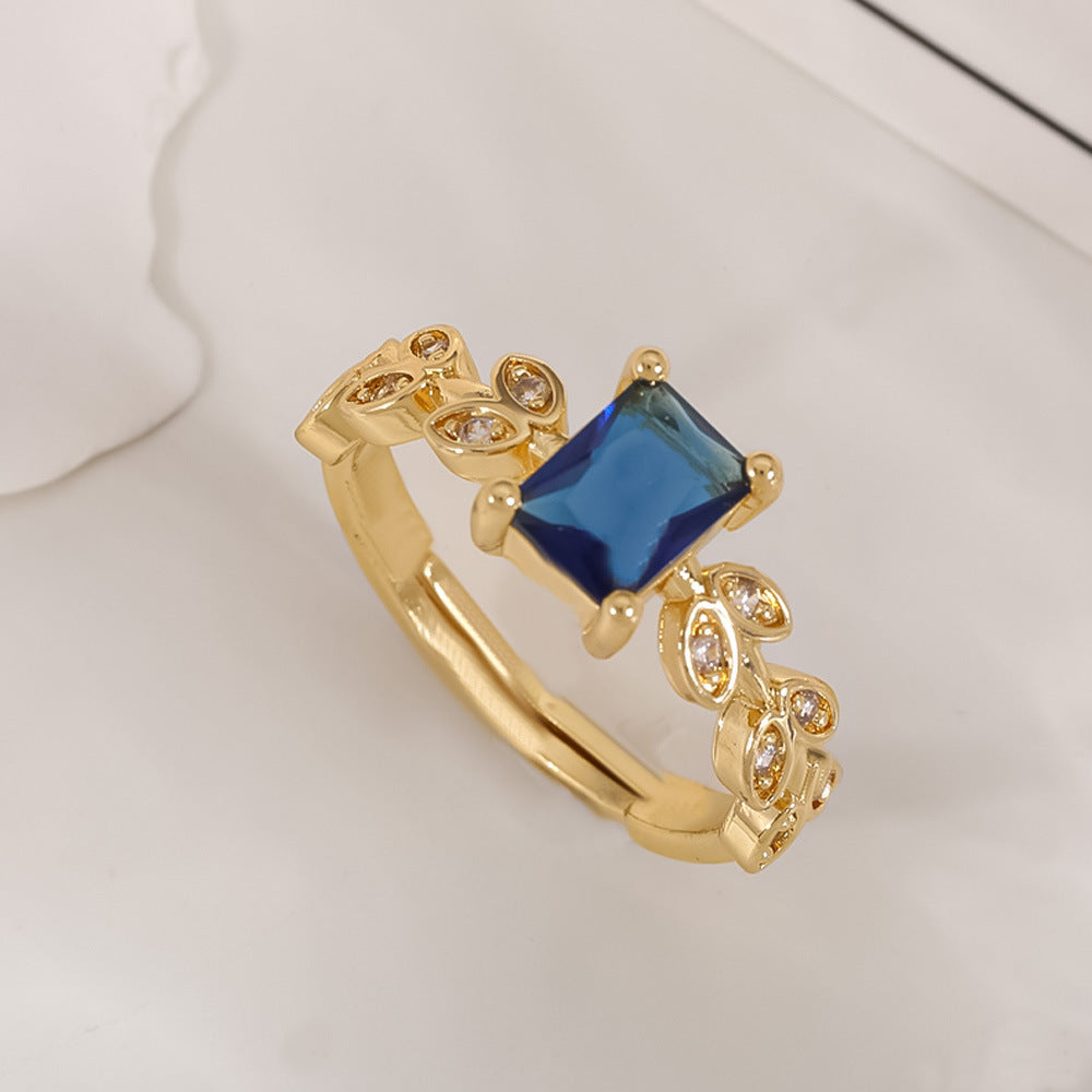 Women's Open-end Zircon Fashionable Classy Simple Cold Feeling Goddess Rings
