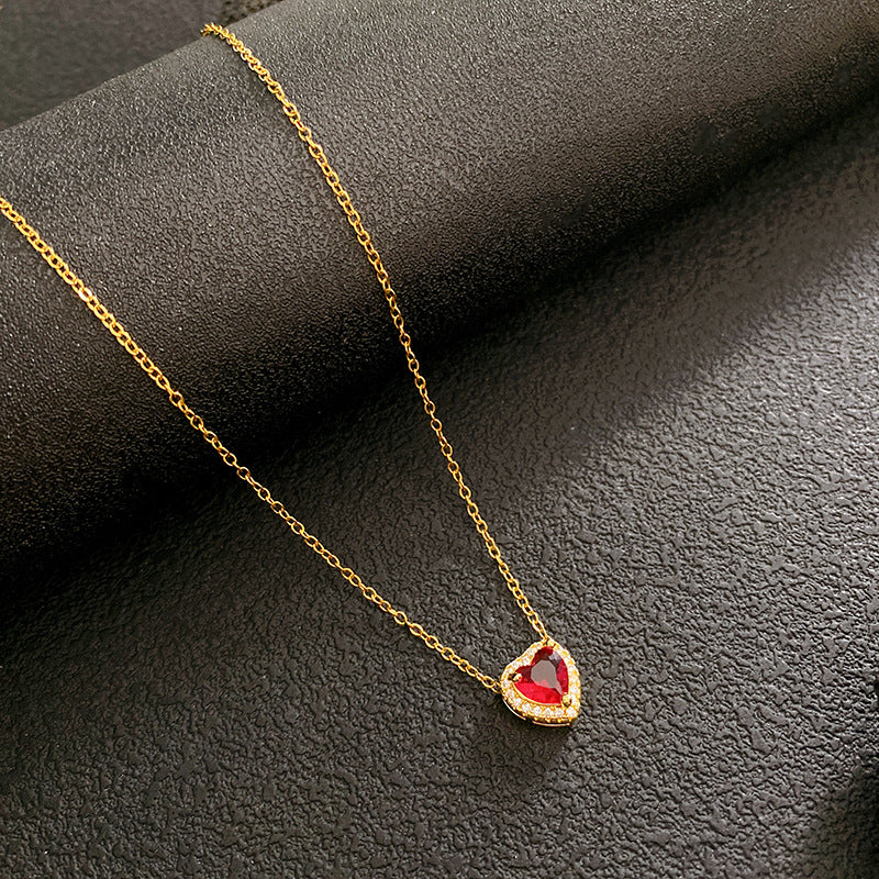 Small Heart Female Titanium Steel Light Necklace