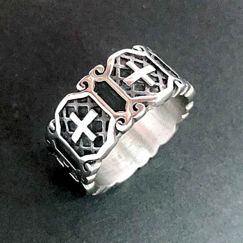 Men's Hip Hop Cool Vintage Cross Thai Rings