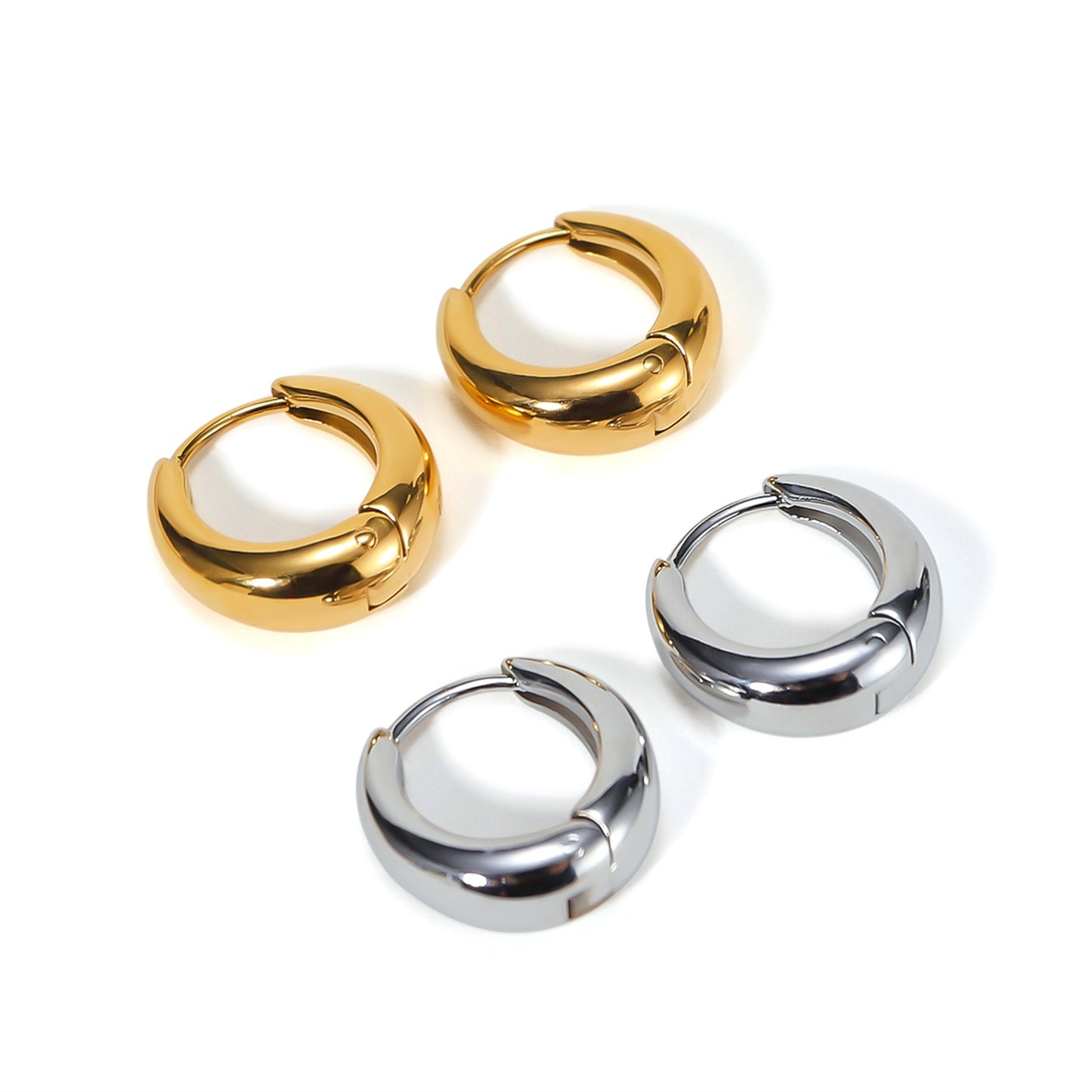 Women's Stainless Steel Fashionable Simple Elegant Circle Light Luxury Earrings