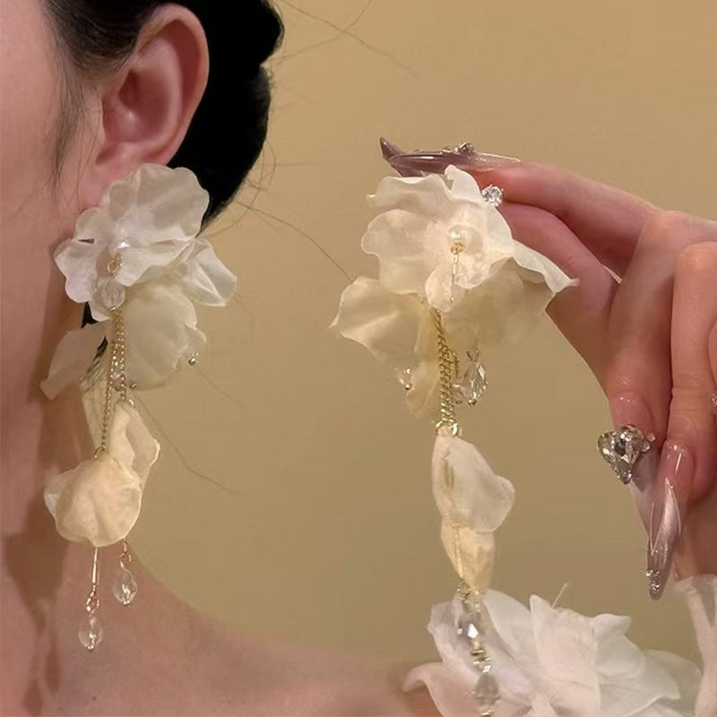 Women's Summer Flower Tassel High-grade Seaside Vacation Style Earrings