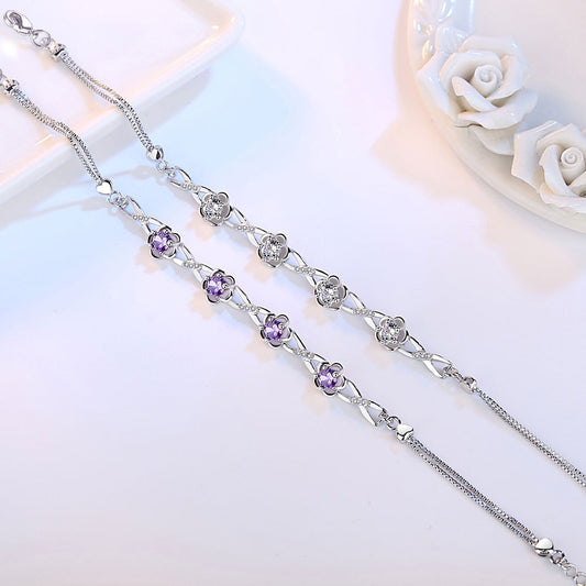 Generations Ten Miles Peach Blossom Spring Sier Retro Bloom Plum Bracelet