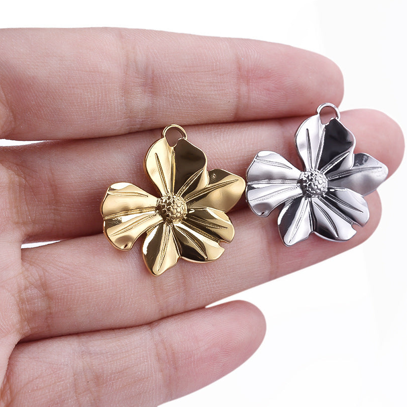 Stainless Steel Fashion Flower Irregular Accessories Pendants