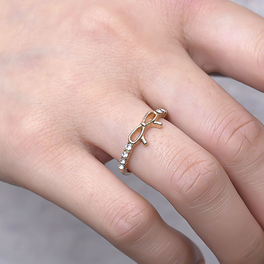 Fashion Simple Spot Drill Bow Single Ring