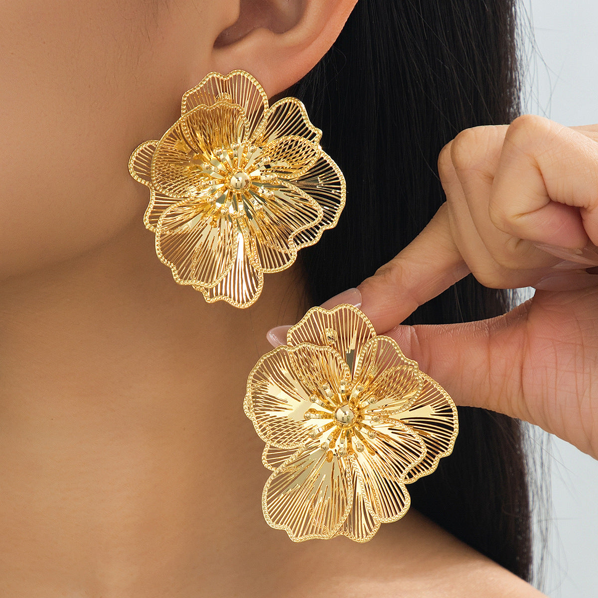 Flower Petals Female Sweet Cool Graceful Earrings