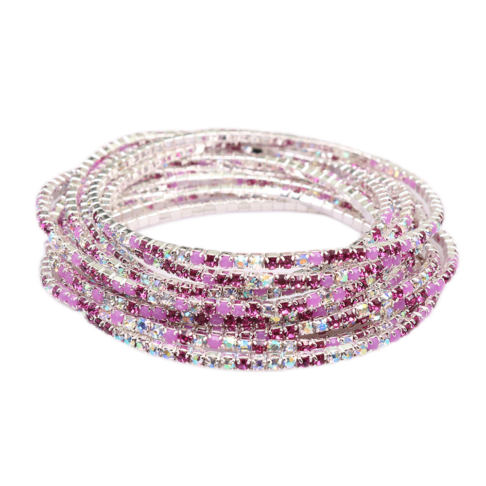 Diamond Claw Chain Colorful Crystals Simple Bracelets