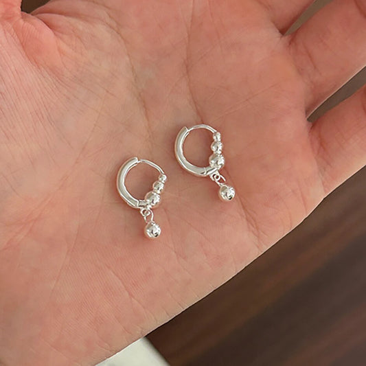 Women's Korean Style Commuter Round Beads Clip Simple Graceful Geometric Ear Buckle
