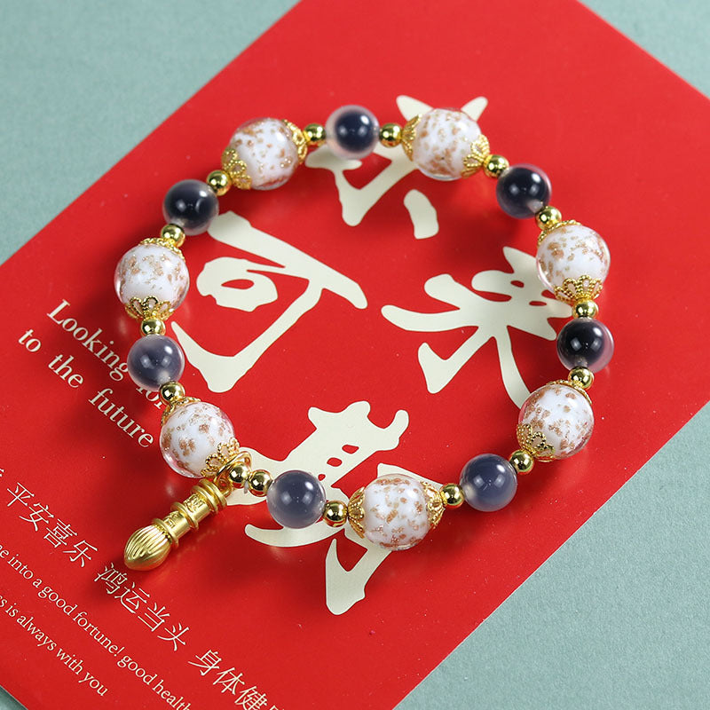 Women's Agate High-grade Natural Fragrant Gray Glaze Scenic Spot Live Bracelets