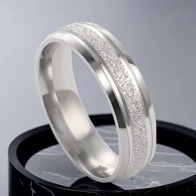 Couple Pairs Of Design Frosted Simple Rings