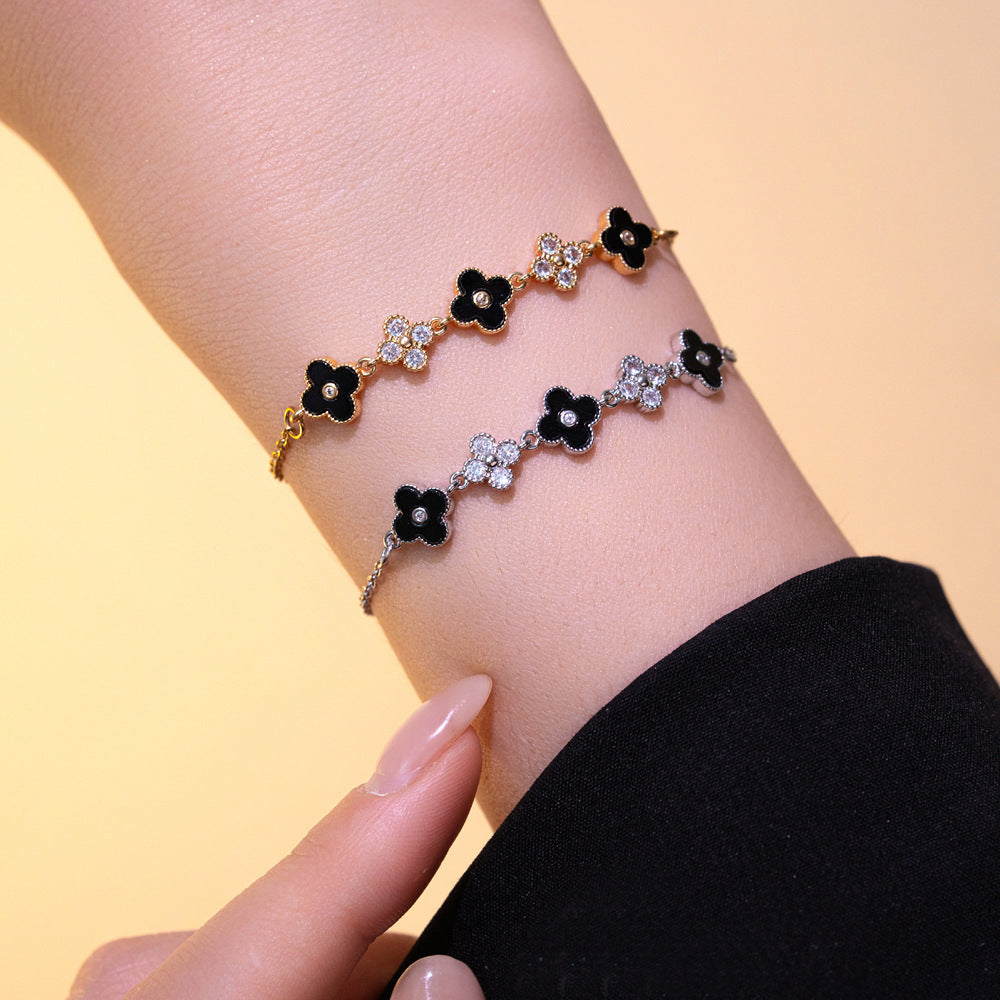 Women's Rhinestone Zircon Stitching Trendy Unique Commuter Light Luxury Bracelet