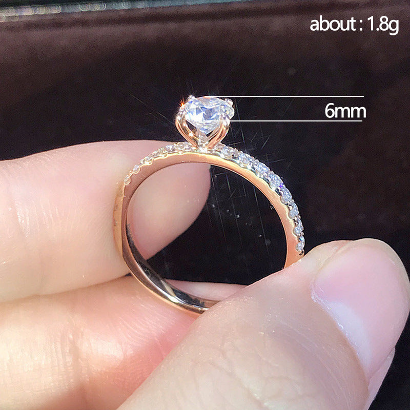 Women's Fashion Zircon Engagement Light Luxury Personality Ring