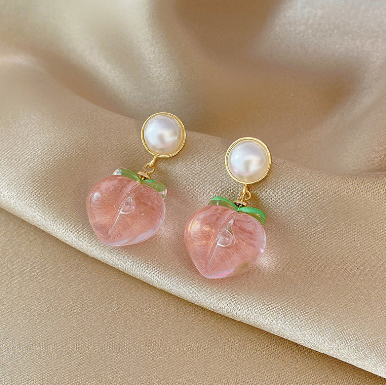 Women's Pearl Peach Fashion Temperamental Minority Design Rings