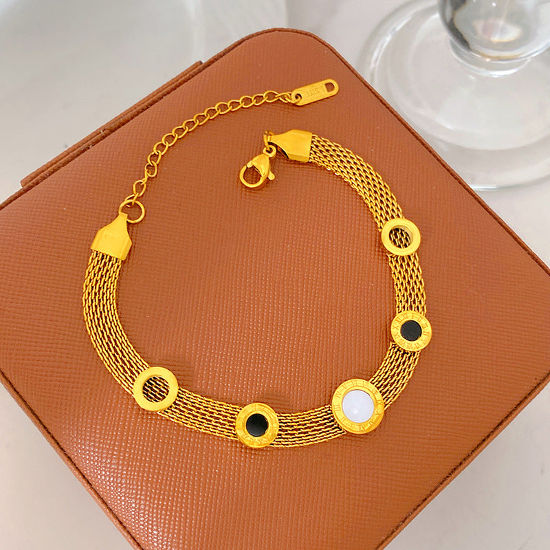 Light Luxury Micro Inlaid Zircon Woven Wire Mesh Fashion Temperament Bracelet