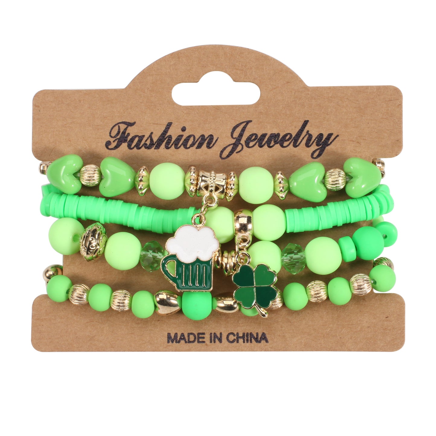 Irish St. Day Clover Four-leaf Butterfly Bracelets