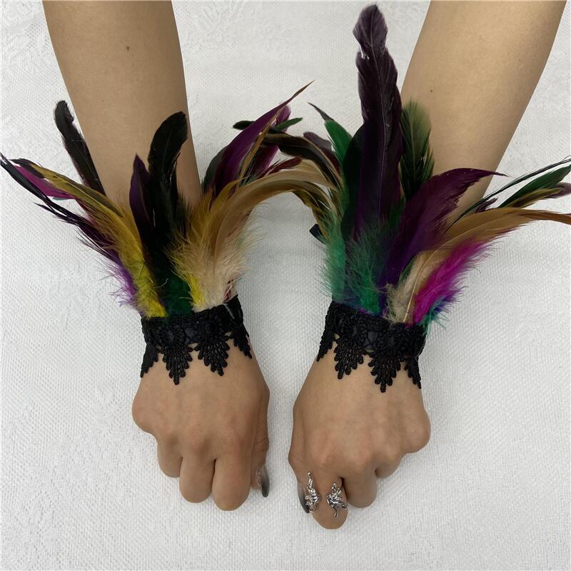 Feather Halloween Performance Ball Lace Wristband Bracelets