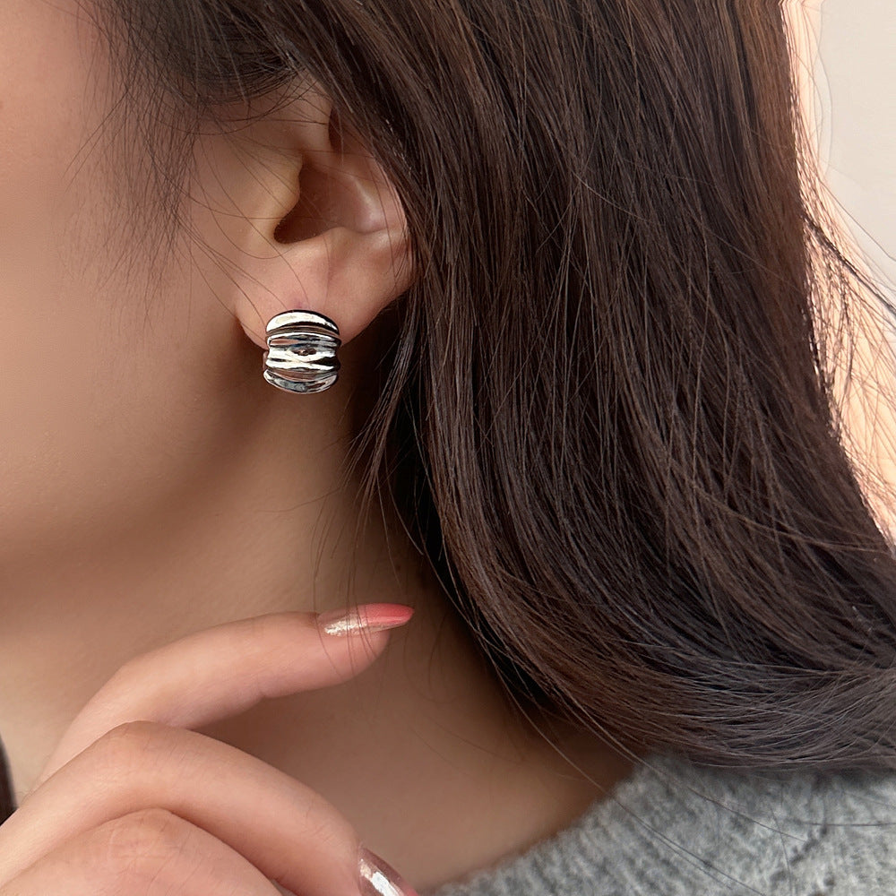 Gold Niche Design Premium Ear Elegance Retro Circle Earrings