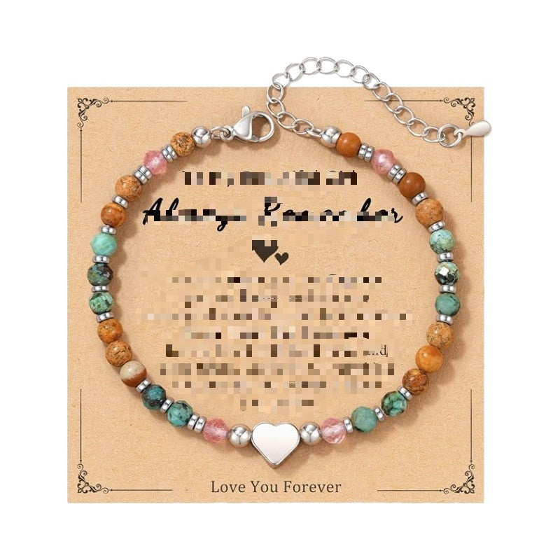 Women's Beaded Stainless Steel Cross Shelf Lobster Bracelet