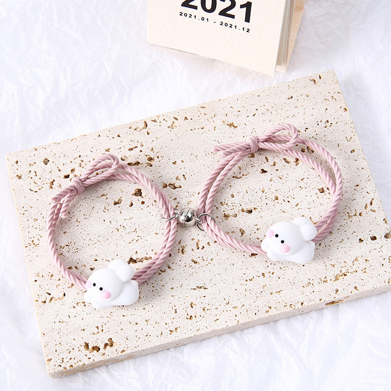 Cute Cartoon Couple Small Rubber Band For Boyfriend Bracelets