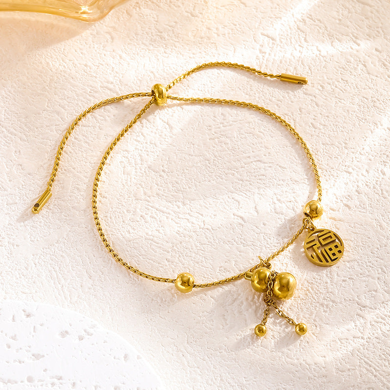 Women's Gold Design Sense Blessed Gourd Pull Pendants