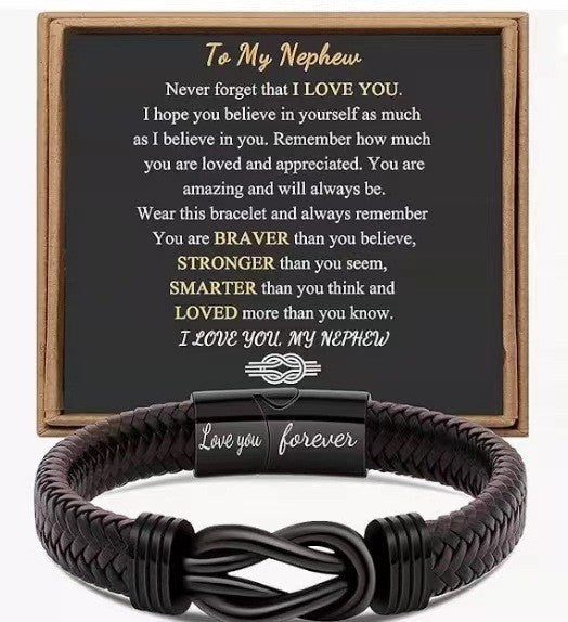 Men's Stainless Steel Lettering For Free Son Magnetic Bracelets