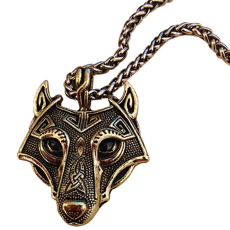 Exaggerated Personalized Viking Force Laboratories Wolf Head Charm Pendants
