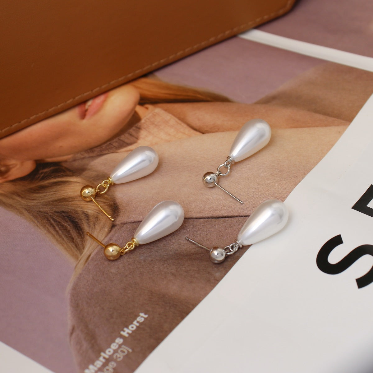 Drop-shaped Pearl Simple High-grade Elegant Water Earrings