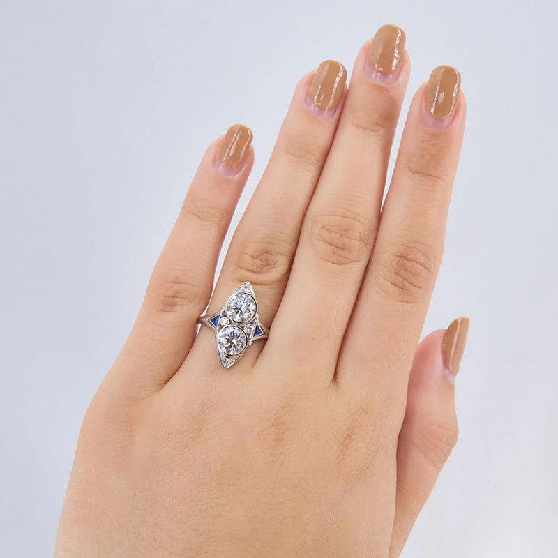 Shi Fashion Technology Sense Horse Eye Female Ring