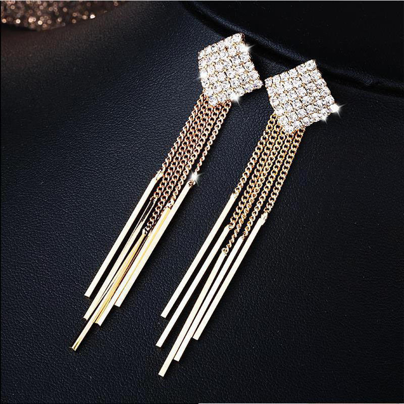 Needle Claw Chain Tassel Long Elegant High-grade Super Fairy Thin Earrings