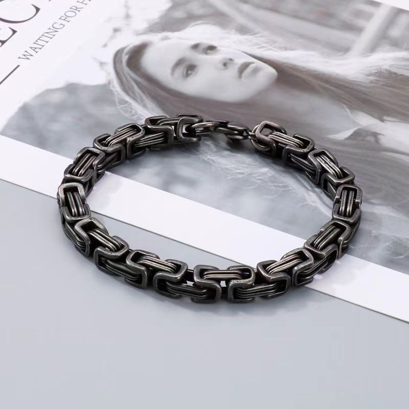 Men's Domineering Retro Trendy Titanium Steel Emperor Chain Bracelets
