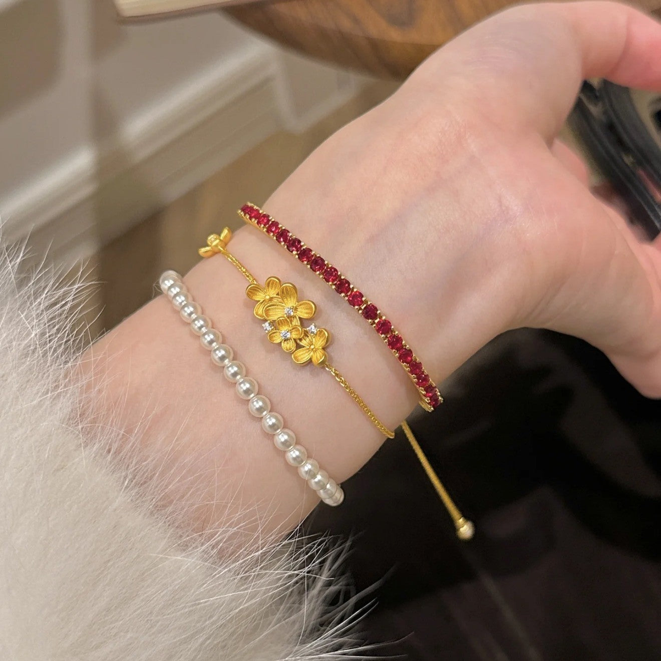 Women's Osmanthus Diamond For Mild Luxury Retro High-grade Simple Design Elegant Bracelet