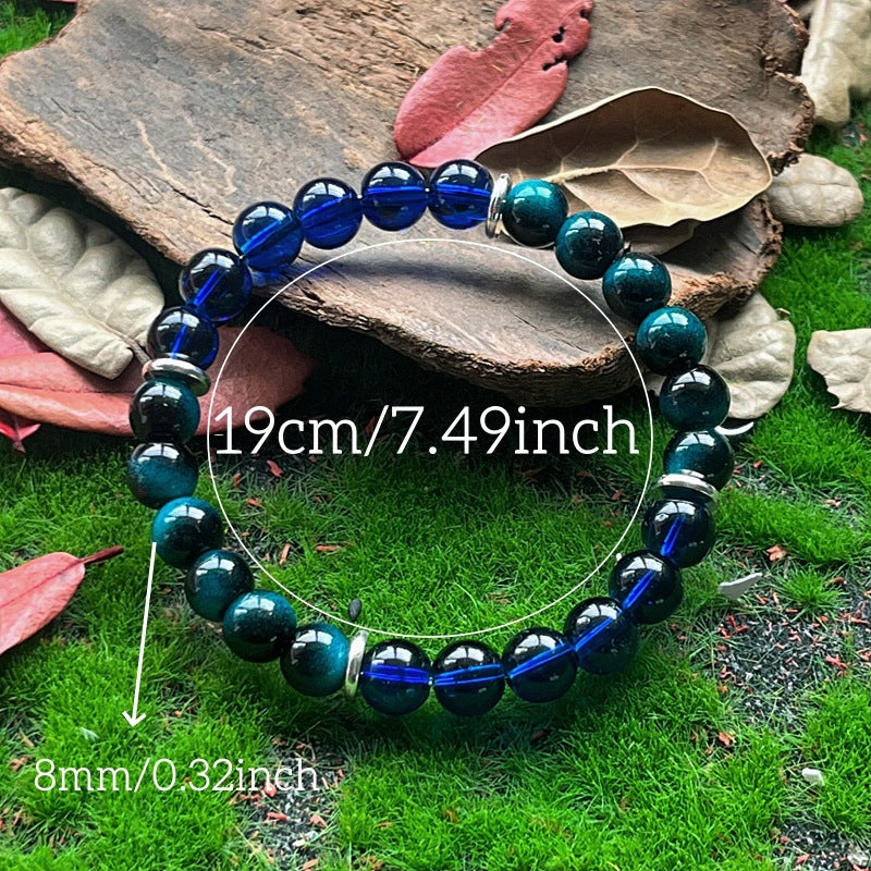 Xi Purple Glass Lake Blue Tiger Eye Combination Bracelets