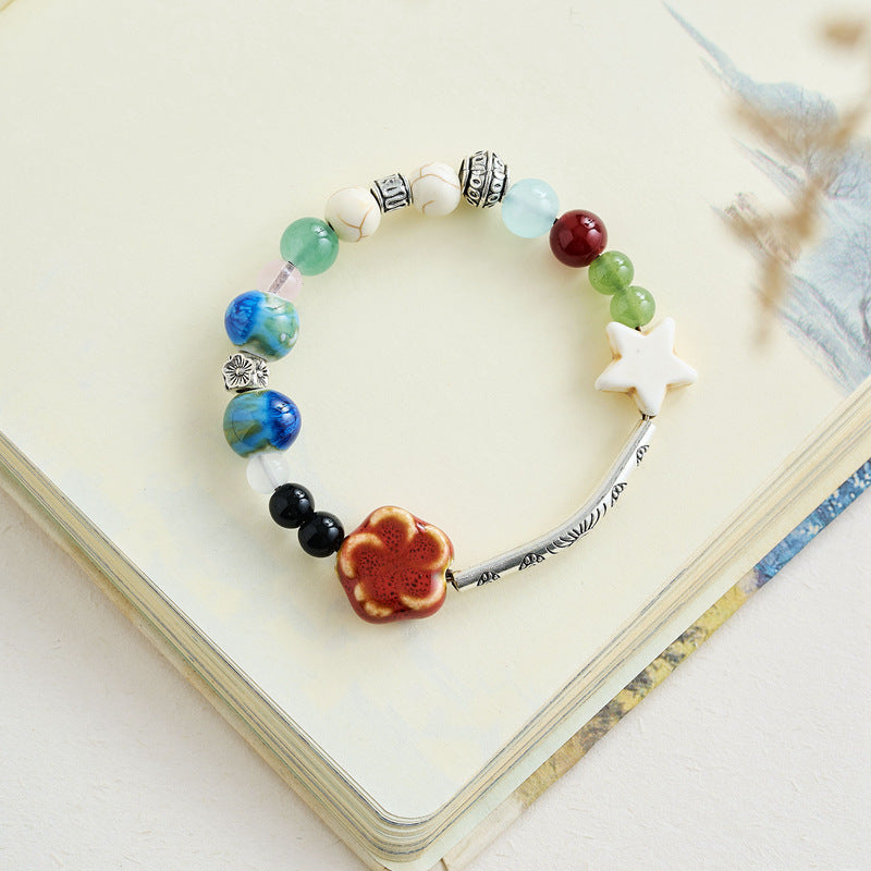 Chinese Natural Stone Porcelain Minimalist Female Bracelets