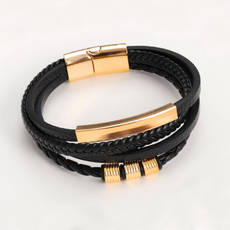 Women's Magnetic Buckle Silicone Imitation Leather Rope Bracelets