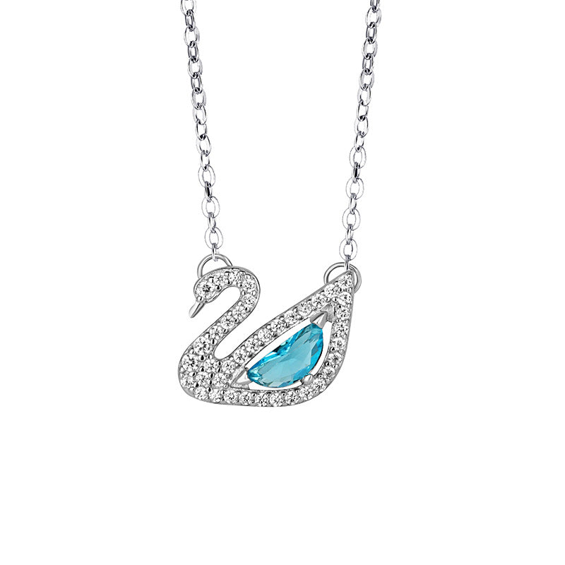 Women's Swan Inlaid Crystal Zircon Clavicle Chain Necklaces
